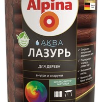Alpina АКВА лазурь для дерева цветная, Орех, 0,9л/0,90кг
