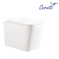 CeruttiSPA Унитаз подвесной MAIELLA Aria UF безободковый c крышкой, белый